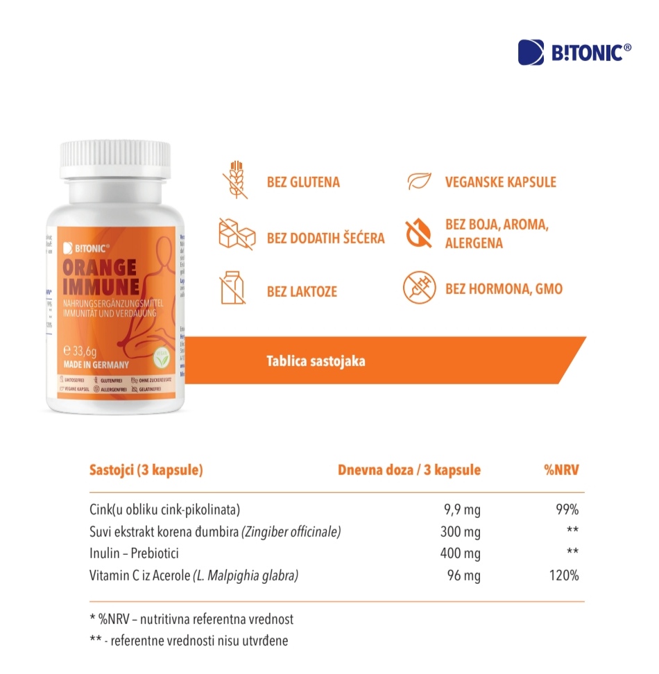 B!TONIC Orange Immune Kapsule Ili šta Uzeti Za Grip Ili Prehladu ...